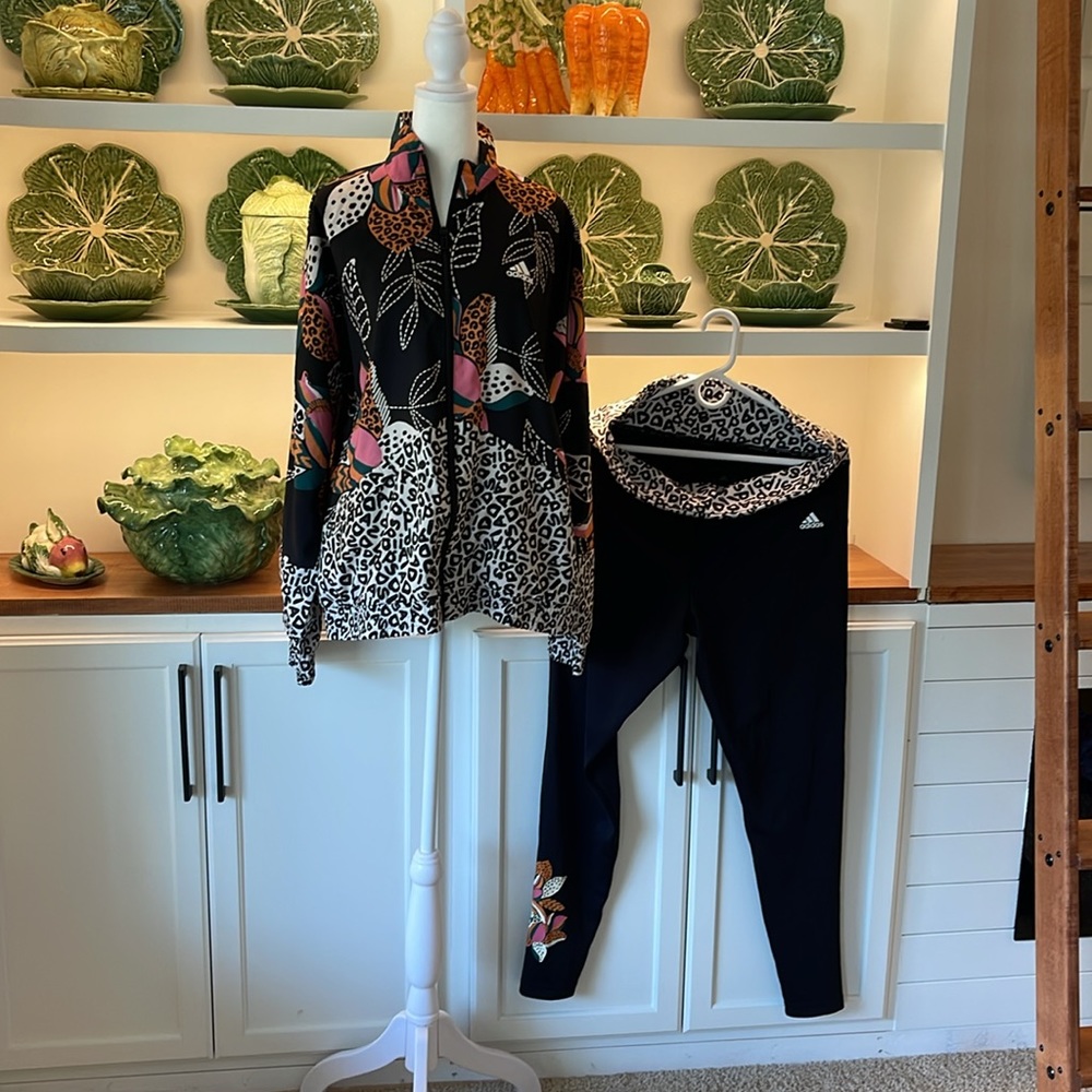 Adidas x Farm Rio Sweat Suit Jacket Size L Pants Size XL